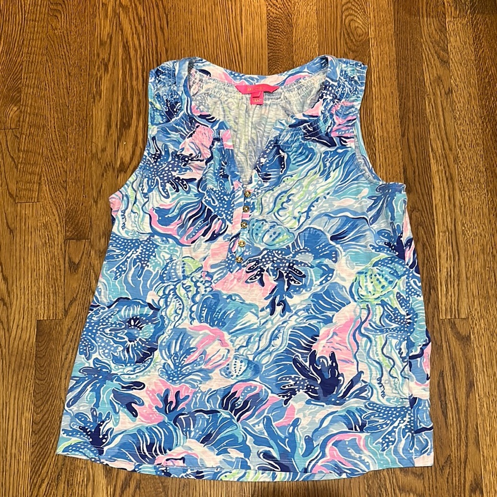 Lilly Pulitzer Blue and Pink Tank Top